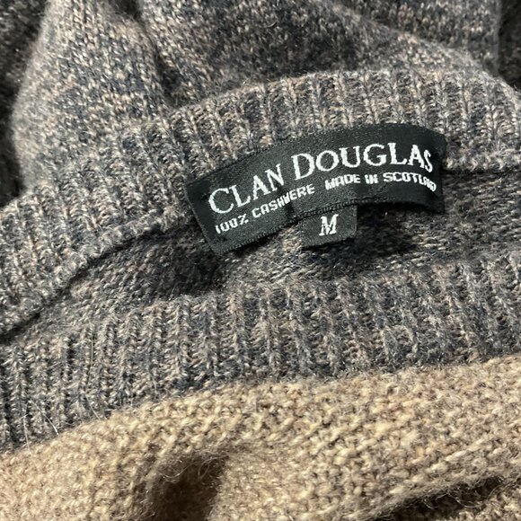 Vintage Clan Douglas Sz M 100% Cashmere Argyle Sweater Made In Scotland Oversize - Picture 5 of 5
